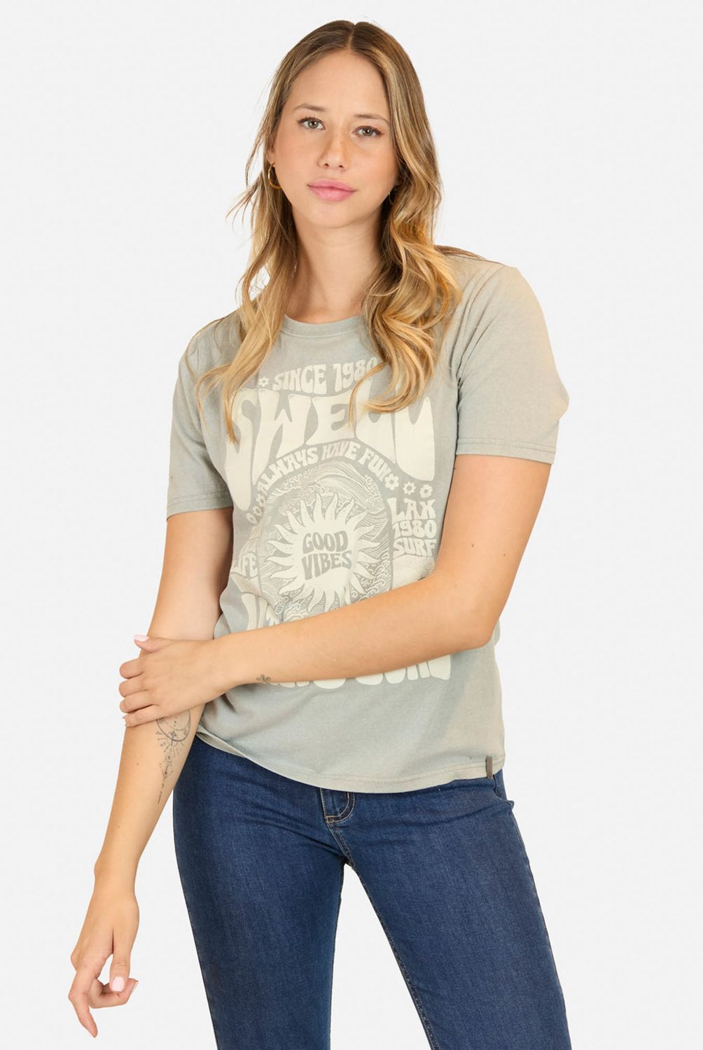 MAUI AND SONS - Polera Manga Corta Algodón Mujer Maui