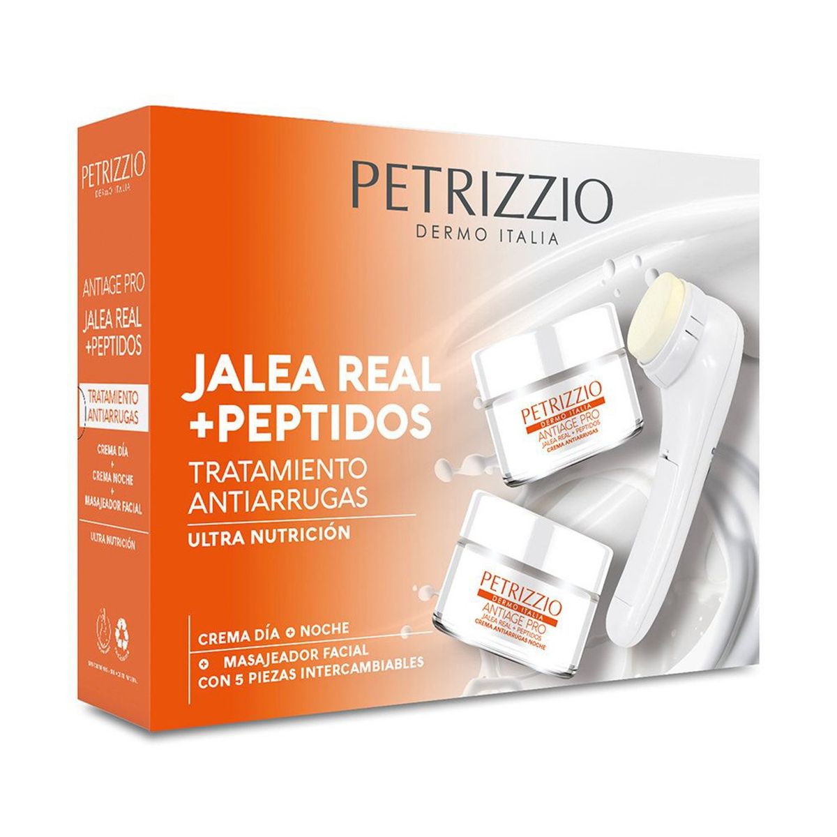 PETRIZZIO - Set de Cremas Antiage Pro Jalea Real Peptidos + Masajeador Petrizzio