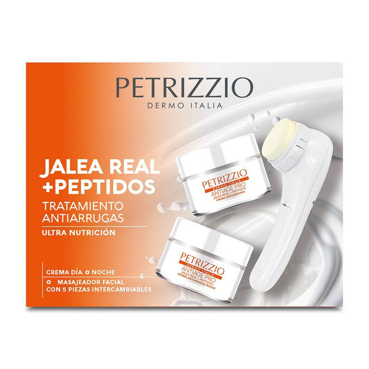 PETRIZZIO - Set de Cremas Antiage Pro Jalea Real Peptidos + Masajeador Petrizzio