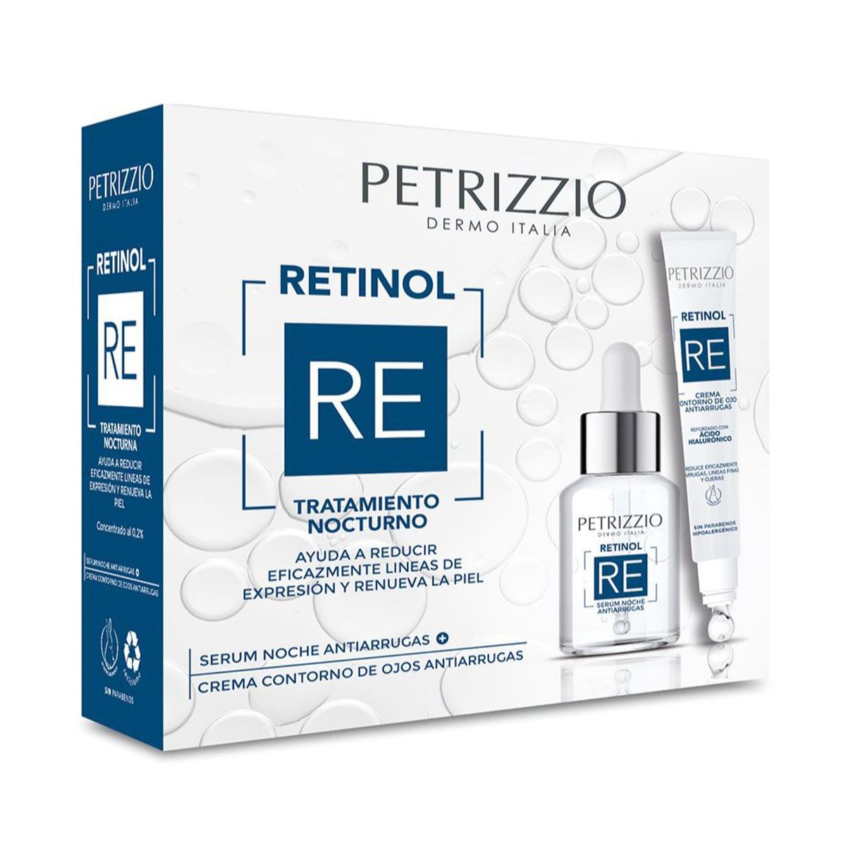 PETRIZZIO - Set Retinol Serum Contorno Ojos Tratamiento Nocturno Antiedad 2 Unidades Petrizzio