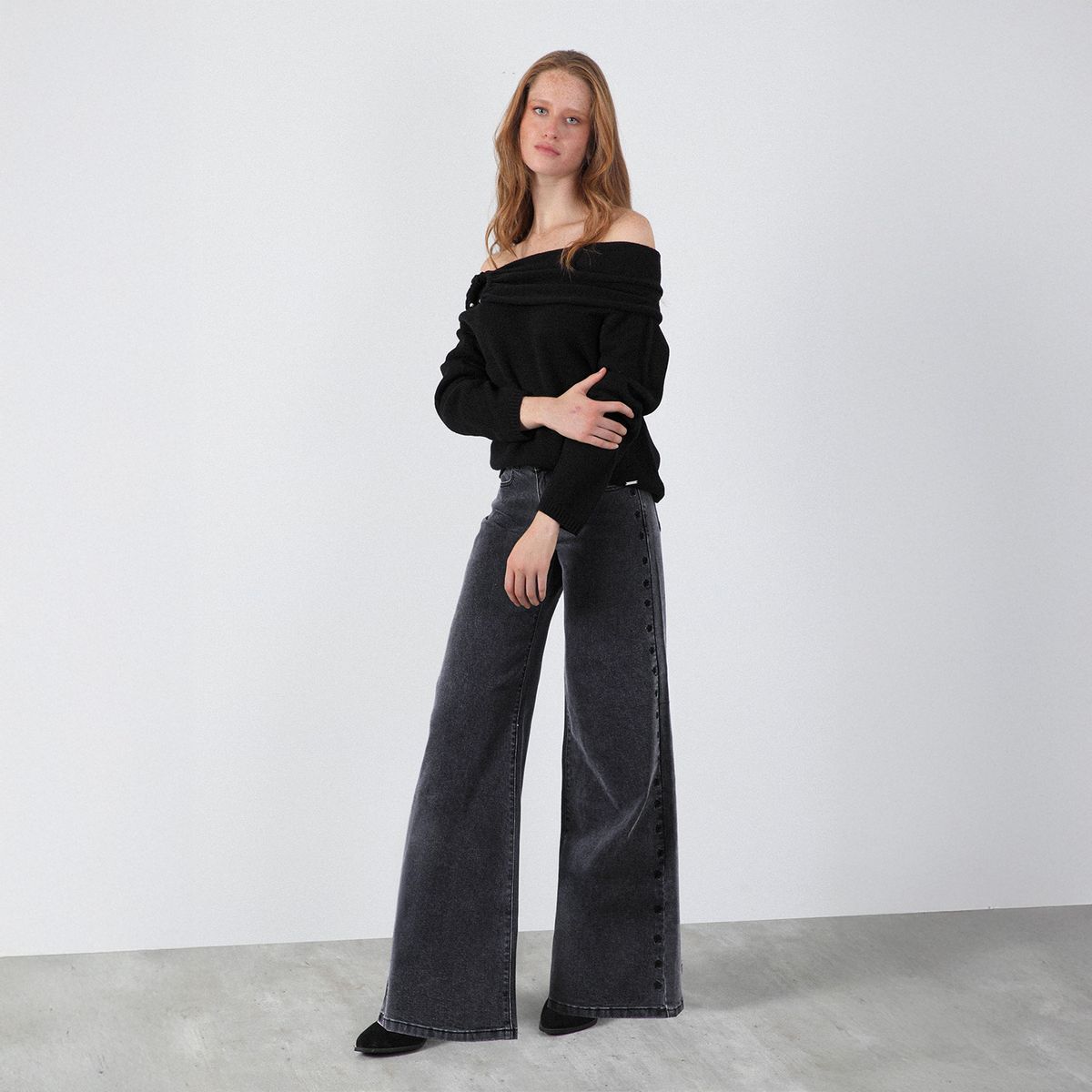 RAINDOOR - Jeans Straight Tiro Alto Mujer Raindoor