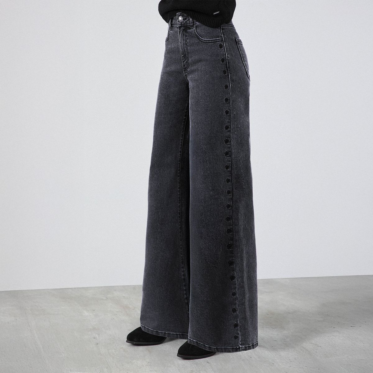 RAINDOOR - Jeans Straight Tiro Alto Mujer Raindoor