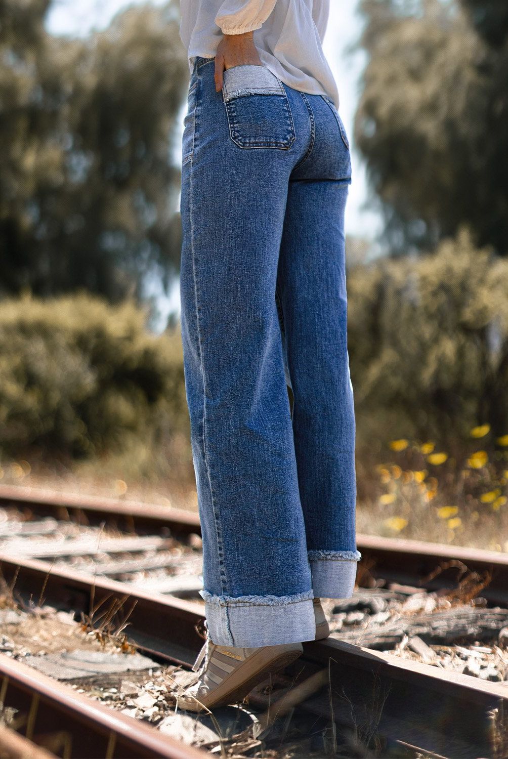 RAINDOOR - Pantalón Straight Tiro Alto Mujer Raindoor