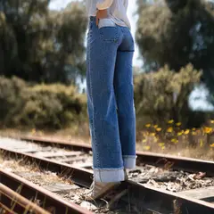 RAINDOOR - Pantalón Straight Tiro Alto Mujer