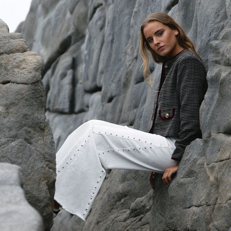 RAINDOOR - Pantalón Straight Tiro Alto Mujer Raindoor