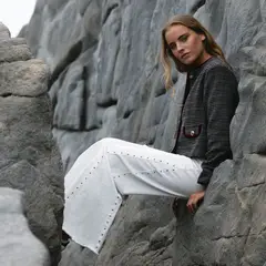 RAINDOOR - Pantalón Straight Tiro Alto Mujer