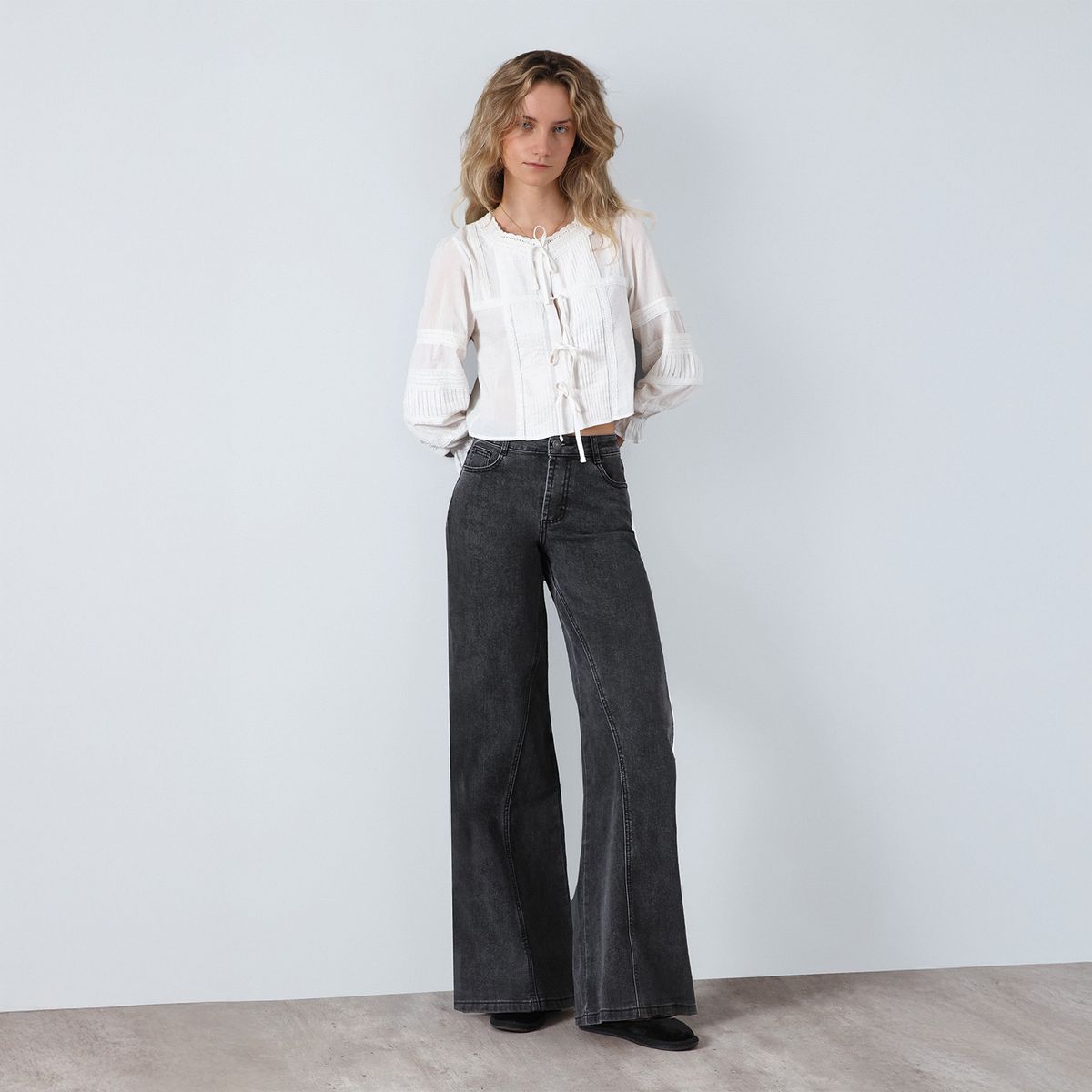 RAINDOOR - Pantalón Wide Leg Tiro Alto Mujer Raindoor