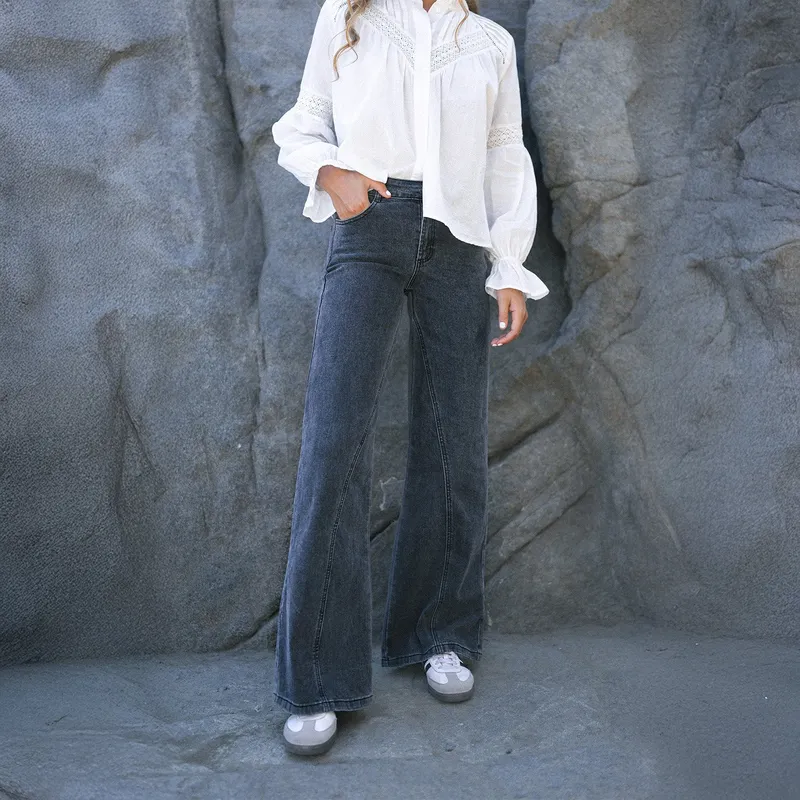 RAINDOOR - Pantalón Wide Leg Tiro Alto Mujer Raindoor
