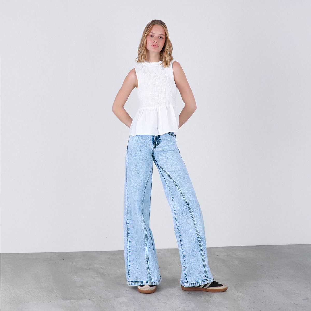 RAINDOOR - Pantalón Wide Leg Tiro Alto Mujer Raindoor