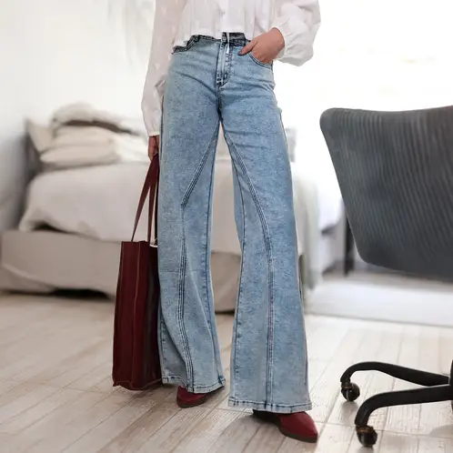 RAINDOOR - Pantalón Wide Leg Tiro Alto Mujer