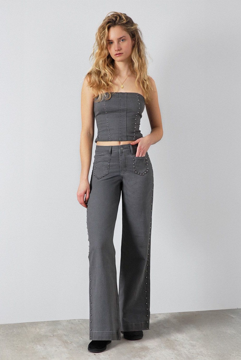RAINDOOR - Pantalón Straight Tiro Alto Mujer Raindoor
