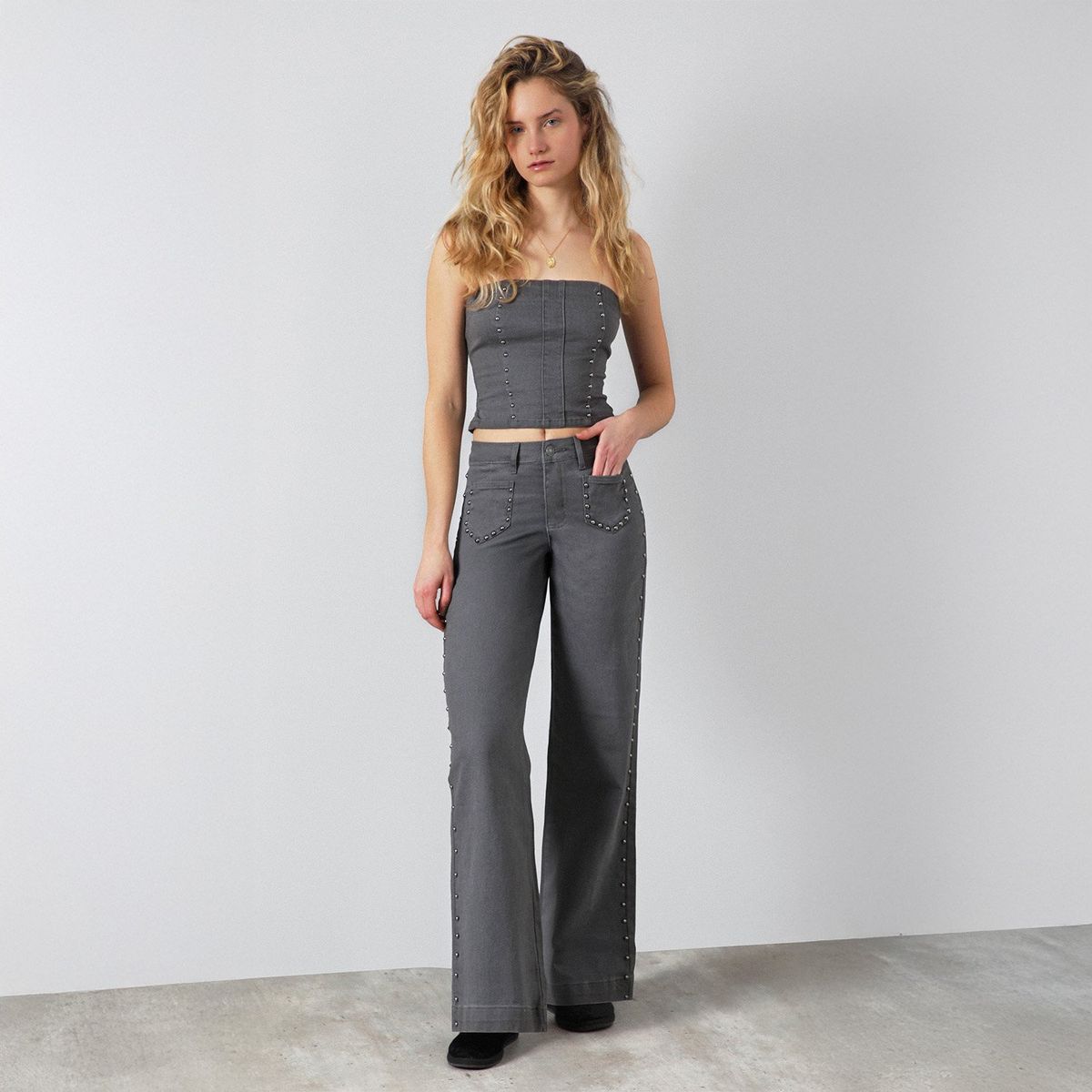 RAINDOOR - Pantalón Straight Tiro Alto Mujer Raindoor