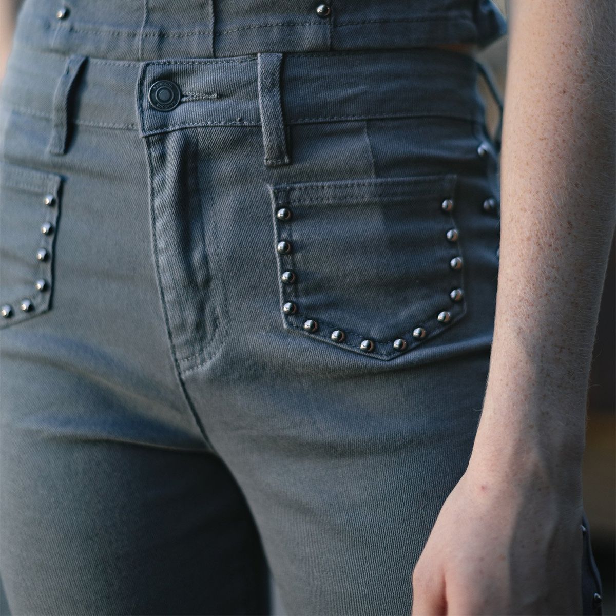 RAINDOOR - Pantalón Straight Tiro Alto Mujer Raindoor