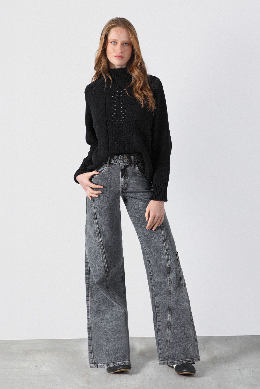 RAINDOOR - Pantalón Wide Leg Tiro Alto Mujer Raindoor