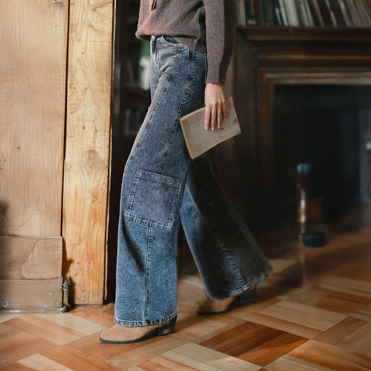 RAINDOOR - Pantalón Wide Leg Tiro Alto Mujer Raindoor