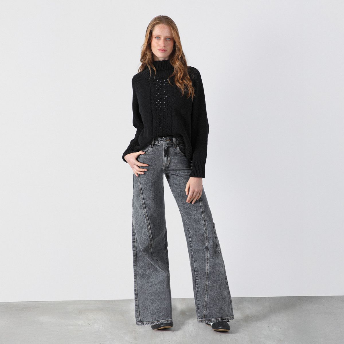 RAINDOOR - Pantalón Wide Leg Tiro Alto Mujer Raindoor