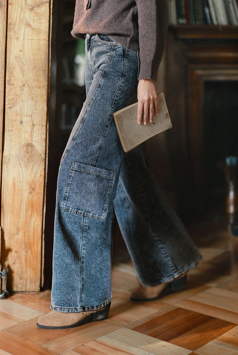 RAINDOOR - Pantalón Wide Leg Tiro Alto Mujer Raindoor