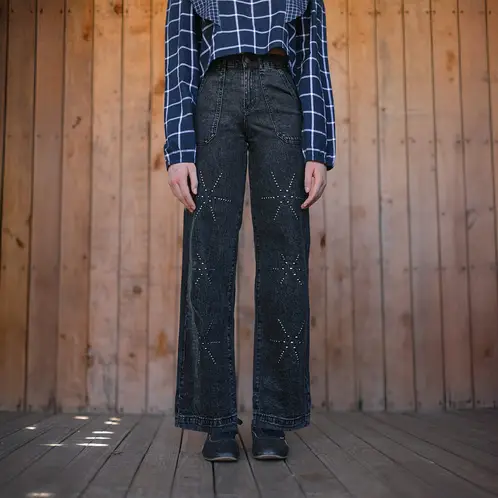 RAINDOOR - Pantalón Wide Leg Tiro Alto Mujer