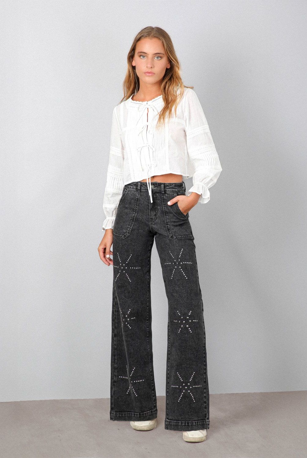 RAINDOOR - Pantalón Wide Leg Tiro Alto Mujer Raindoor