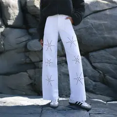RAINDOOR - Pantalón Wide Leg Tiro Alto Mujer