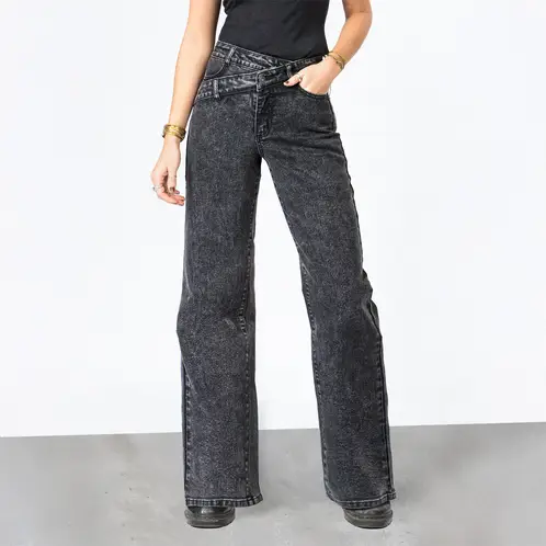 RAINDOOR - Jeans Wide Leg Tiro Alto Mujer