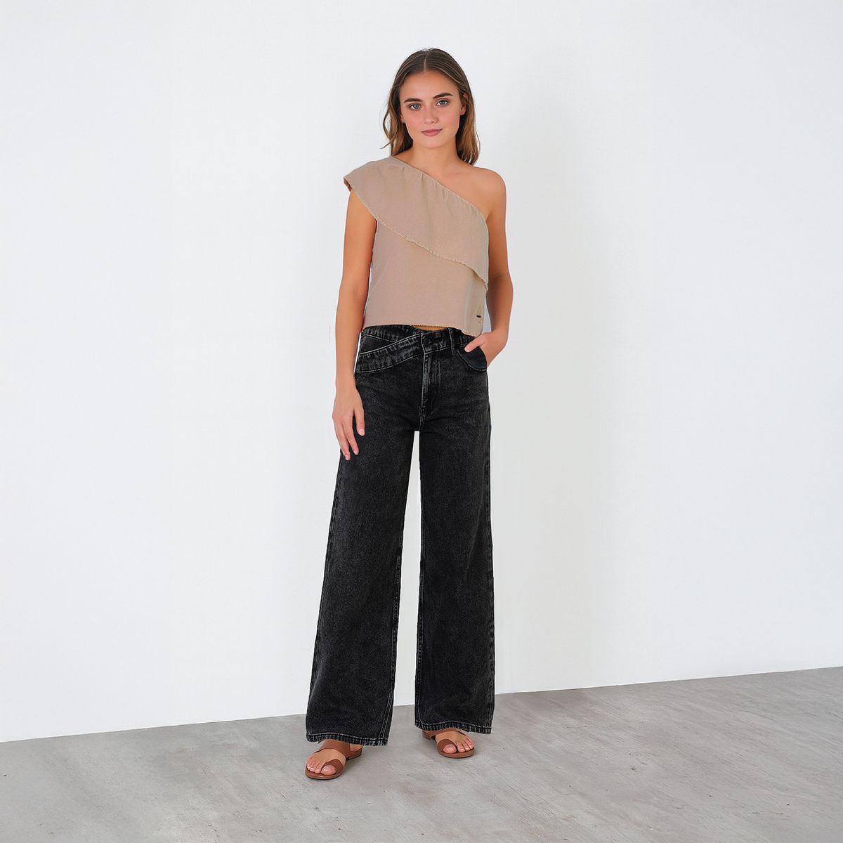 RAINDOOR - Jeans Wide Leg Tiro Alto Mujer Raindoor