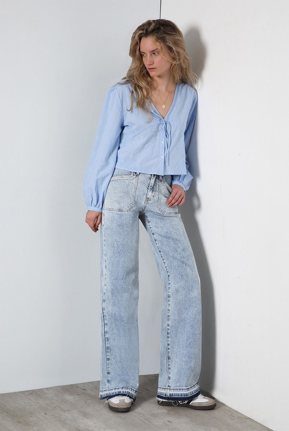RAINDOOR - Pantalón Wide Leg Tiro Alto Mujer Raindoor