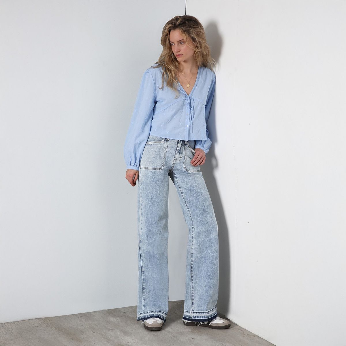 RAINDOOR - Pantalón Wide Leg Tiro Alto Mujer Raindoor