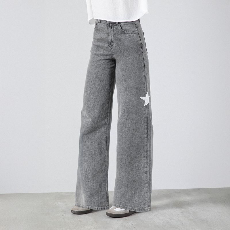 RAINDOOR - Jeans Straight Tiro Alto Mujer Raindoor