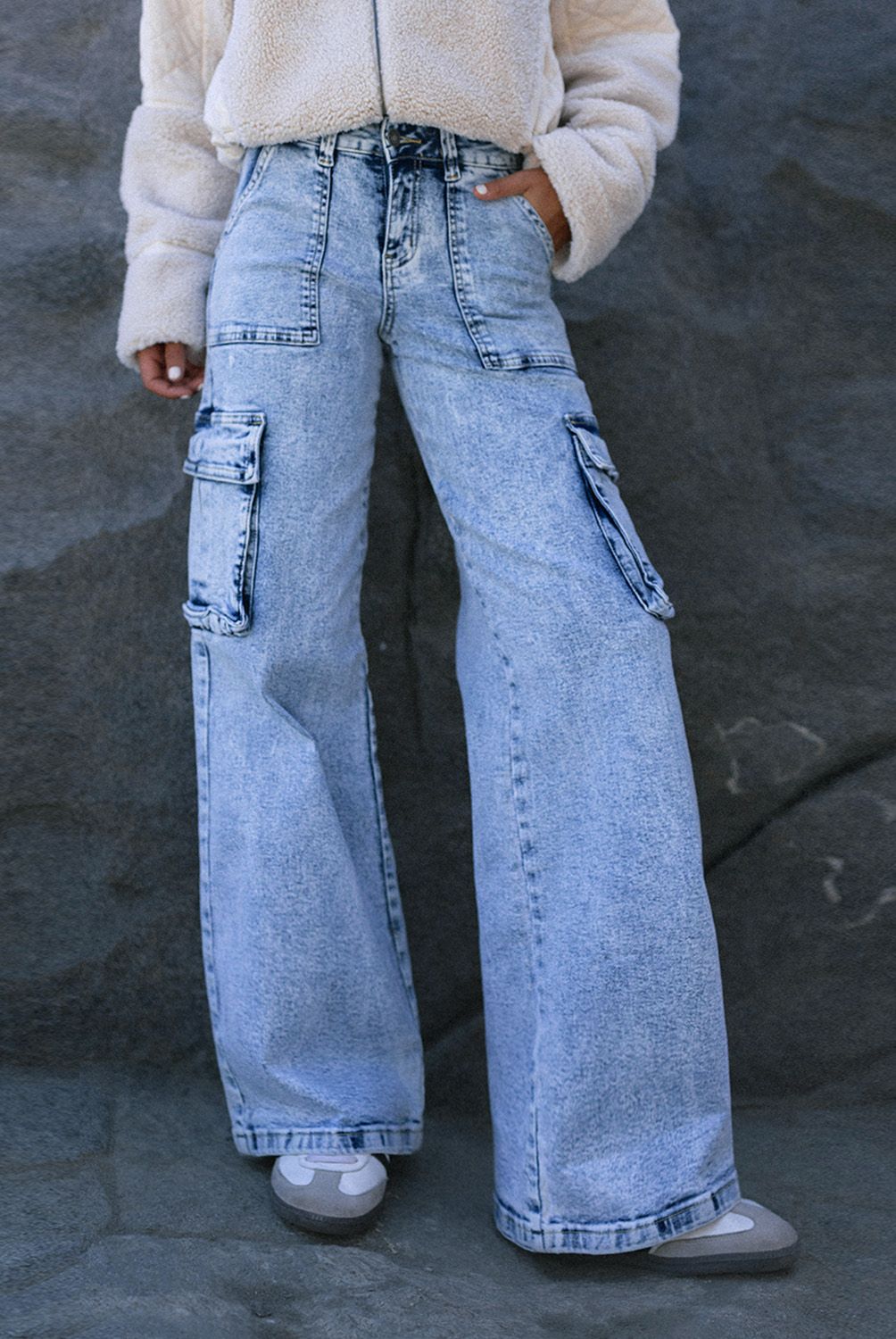 RAINDOOR - Pantalón Cargo Tiro Bajo Mujer Raindoor