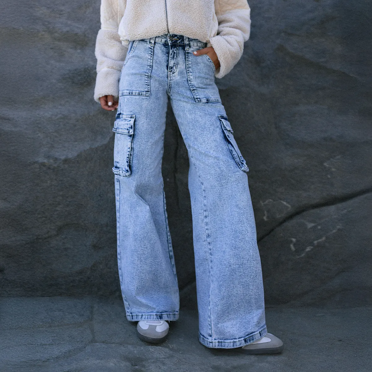 RAINDOOR - Pantalón Cargo Tiro Bajo Mujer Raindoor