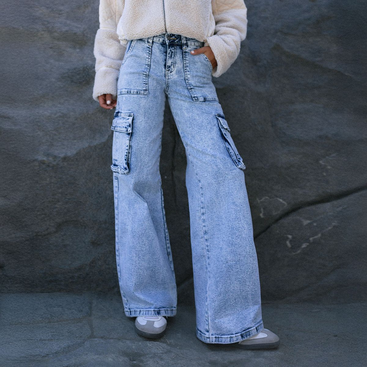 RAINDOOR - Pantalón Cargo Tiro Bajo Mujer Raindoor