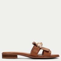 Sandalia Mujer Cuero Café