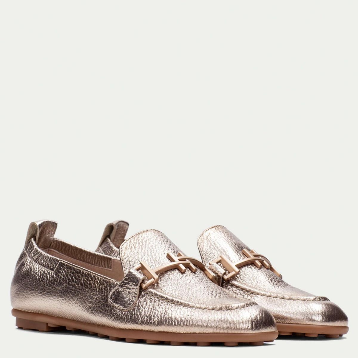 HISPANITAS - Ballerina Mujer Cuero Dorado Hispanitas