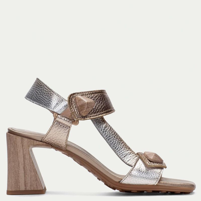 HISPANITAS - Sandalia Mujer Cuero Gris Hispanitas