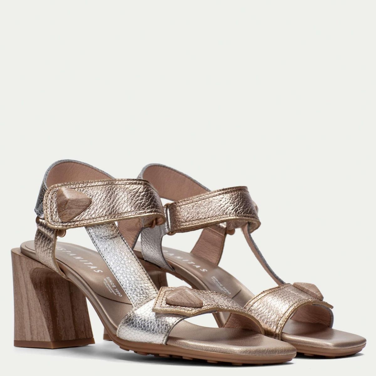 HISPANITAS - Sandalia Mujer Cuero Gris Hispanitas