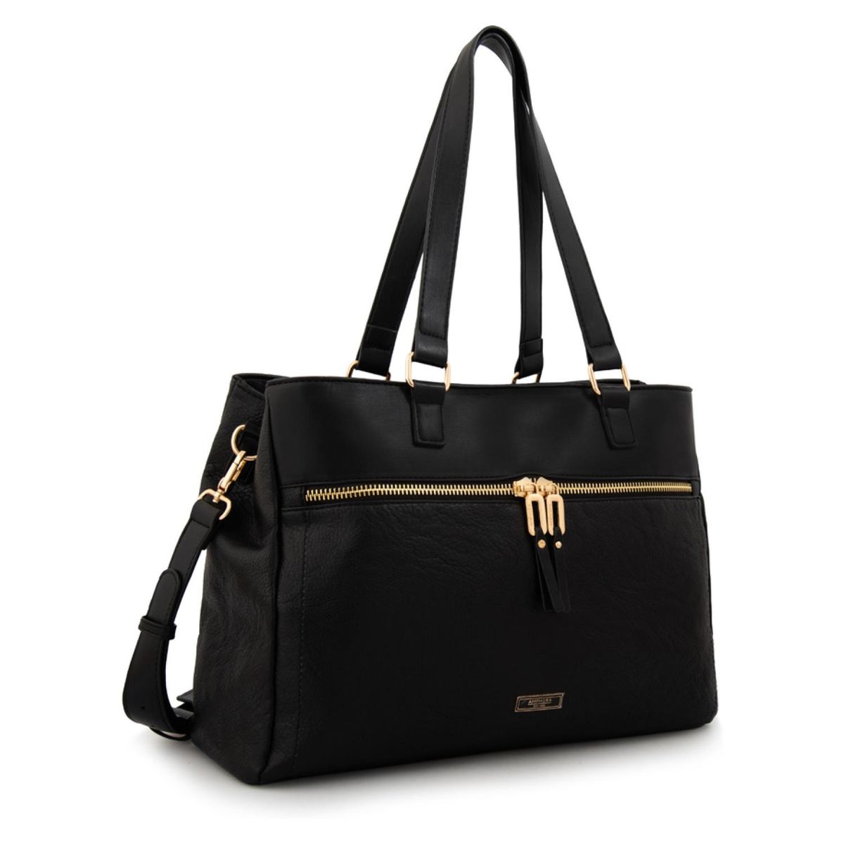 AMPHORA - Cartera Dos Asas Porta Notebook Grande Benin Negro Amphora
