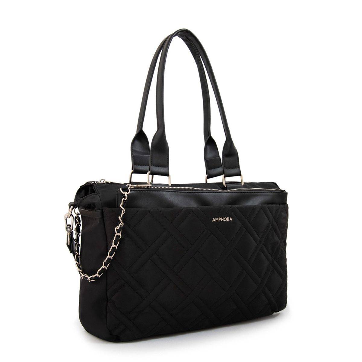 AMPHORA - Cartera Tote Porta Notebook Grande Gambia Negro Amphora