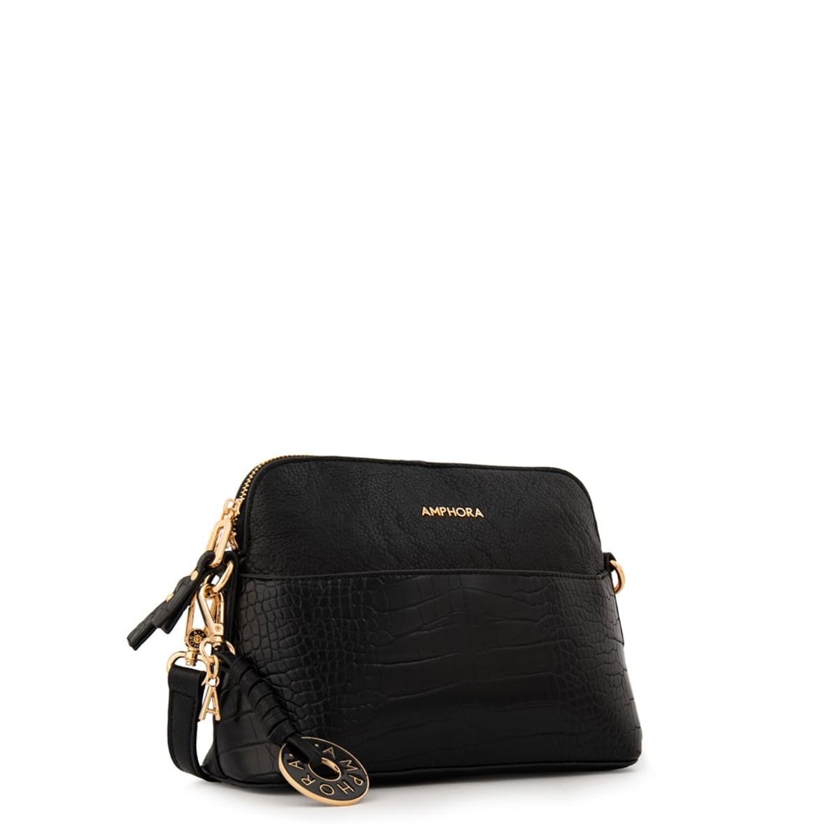 AMPHORA - Cartera Bandolera Pequeña Genova Negro Amphora
