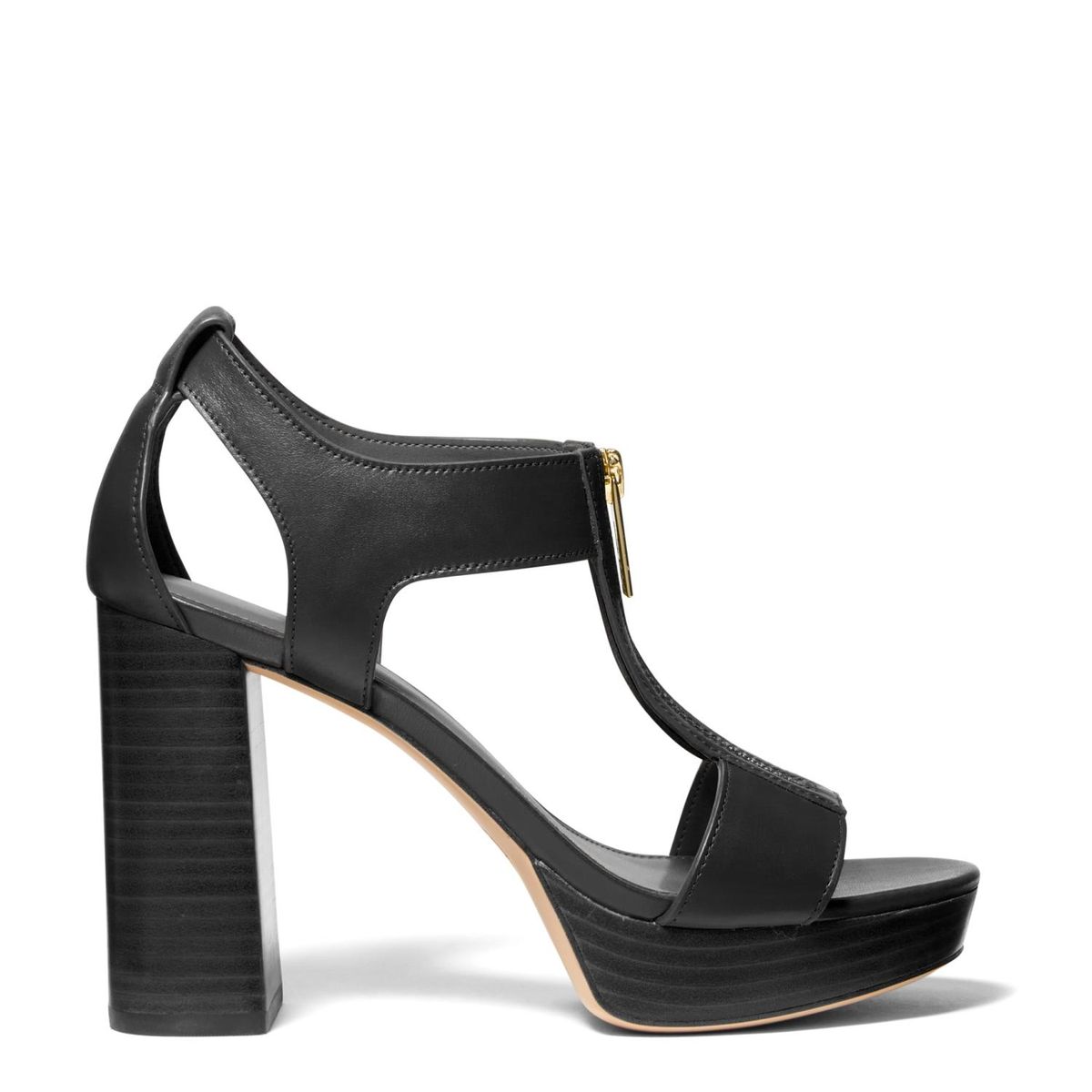 MICHAEL KORS - Sandalia Mujer Cuero Negro Michael Kors