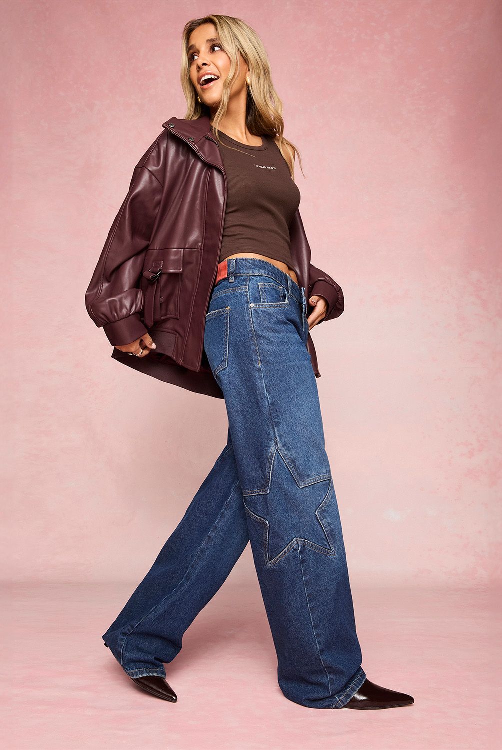 FALABELLA - Jeans Wide Leg Estrella Tiro Medio x Paula Fernandez