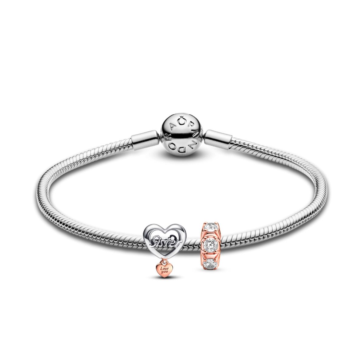 PANDORA - Brazalete Gift Set Charm Sister Y Clip  Mujer Pandora