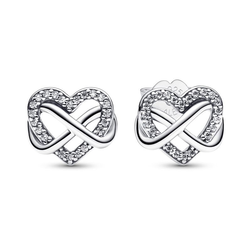 PANDORA - Aros Corazón Infinito De Plata Mujer Pandora