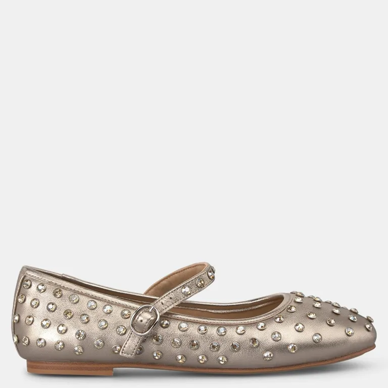 Ballerina Mujer Cuero Dorado