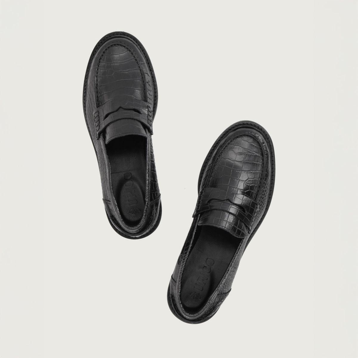 URCO - Mocasin Mujer Cuero Negro Urco