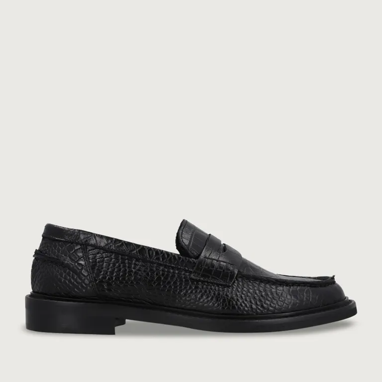 Mocasín Mujer Cuero Negro