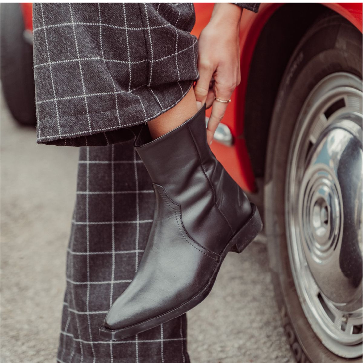 URCO - Botín Mujer Cuero Negro Urco