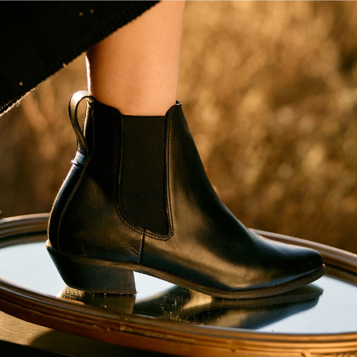 URCO - Botin Mujer Cuero Negro Urco