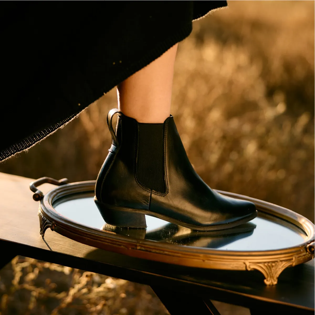 URCO - Botin Mujer Cuero Negro Urco