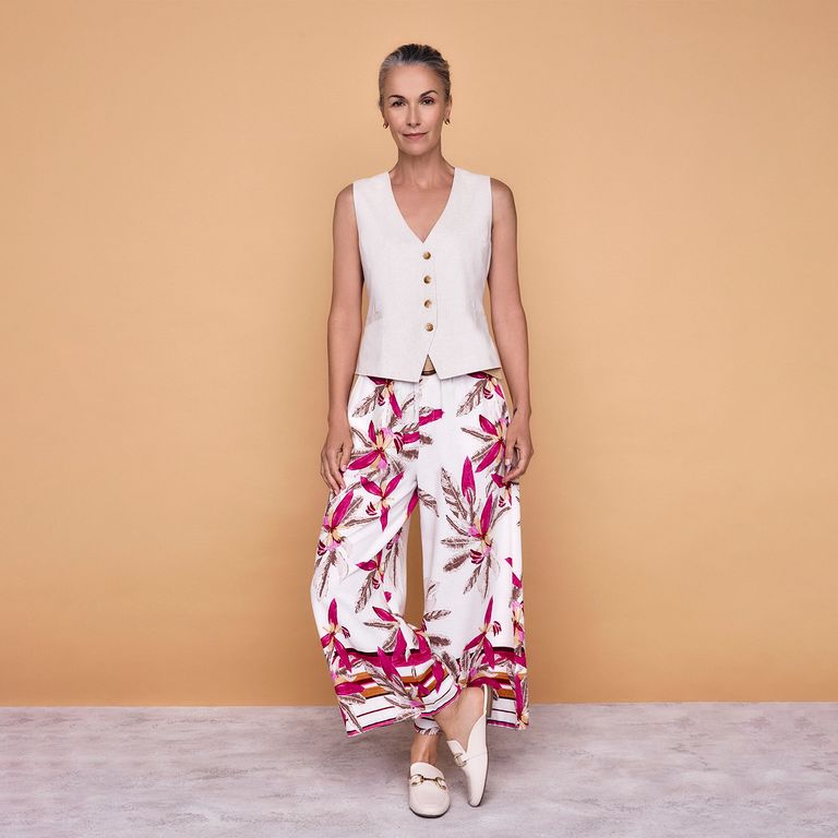 S COCCI Pantalón Tiro Alto Lino Mujer S.Cocci